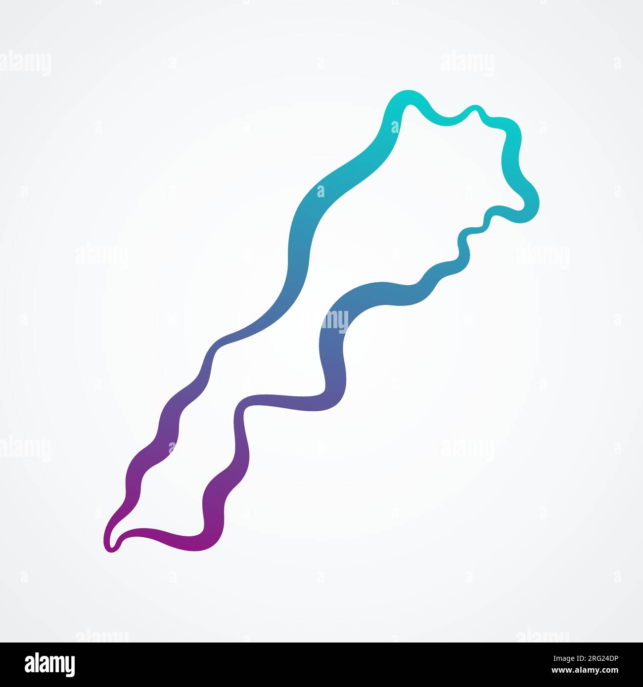 Plan du Maroc avec dégradé bleu-violet. Illustration de Vecteur