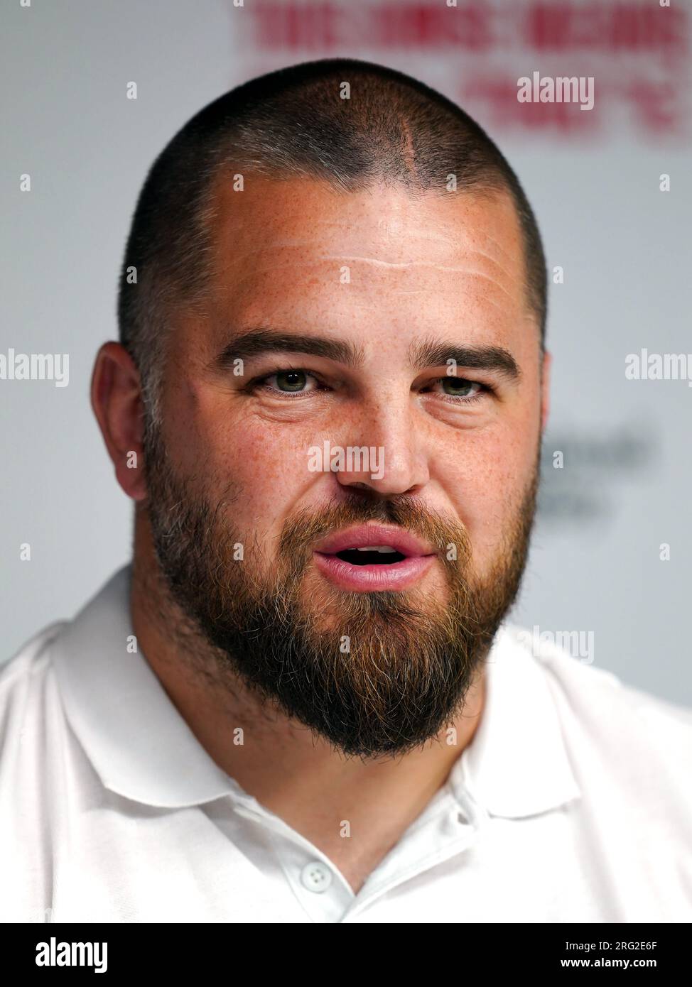 L'entraîneur de Scrum de l'Angleterre Tom Harrison lors d'une annonce d'équipe pour la coupe du monde de rugby 2023 au Twickenham Stadium, Londres. Date de la photo : lundi 7 août 2023. Banque D'Images