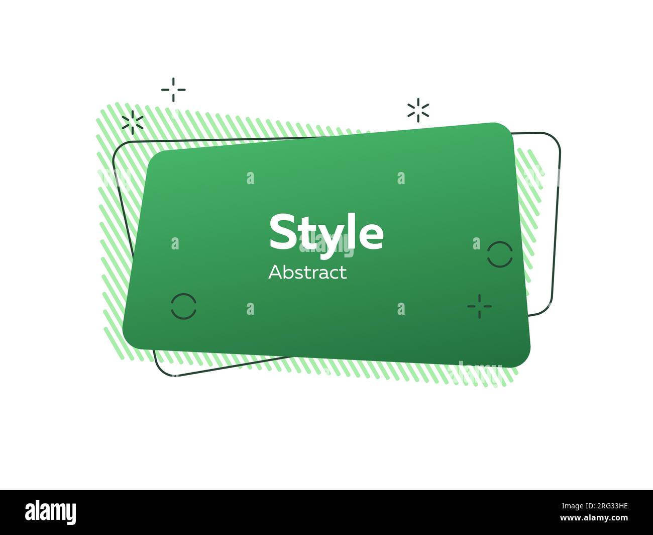 Hachurage vert, rectangle irrégulier et cadre Illustration de Vecteur