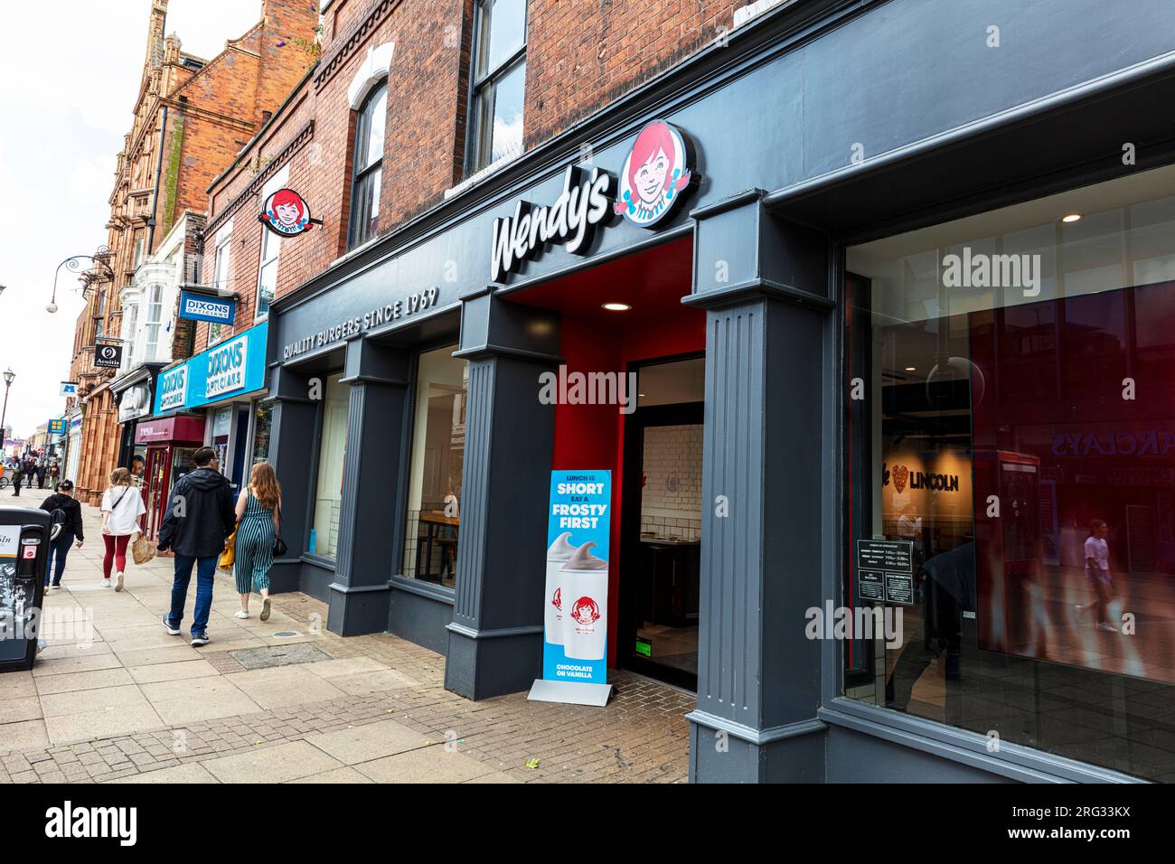 Wendy's à Lincoln City, Lincolnshire, Royaume-Uni, Angleterre, restauration rapide, Wendy's burgers, Wendy's fast food, American Burger chain, Wendy's Lincoln, Wendy's, Banque D'Images
