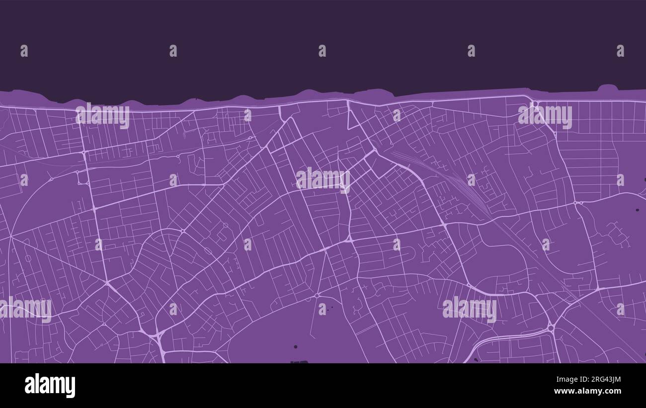 Carte Blackpool, affiche streetmap violette de la ville du Royaume-Uni Illustration de Vecteur