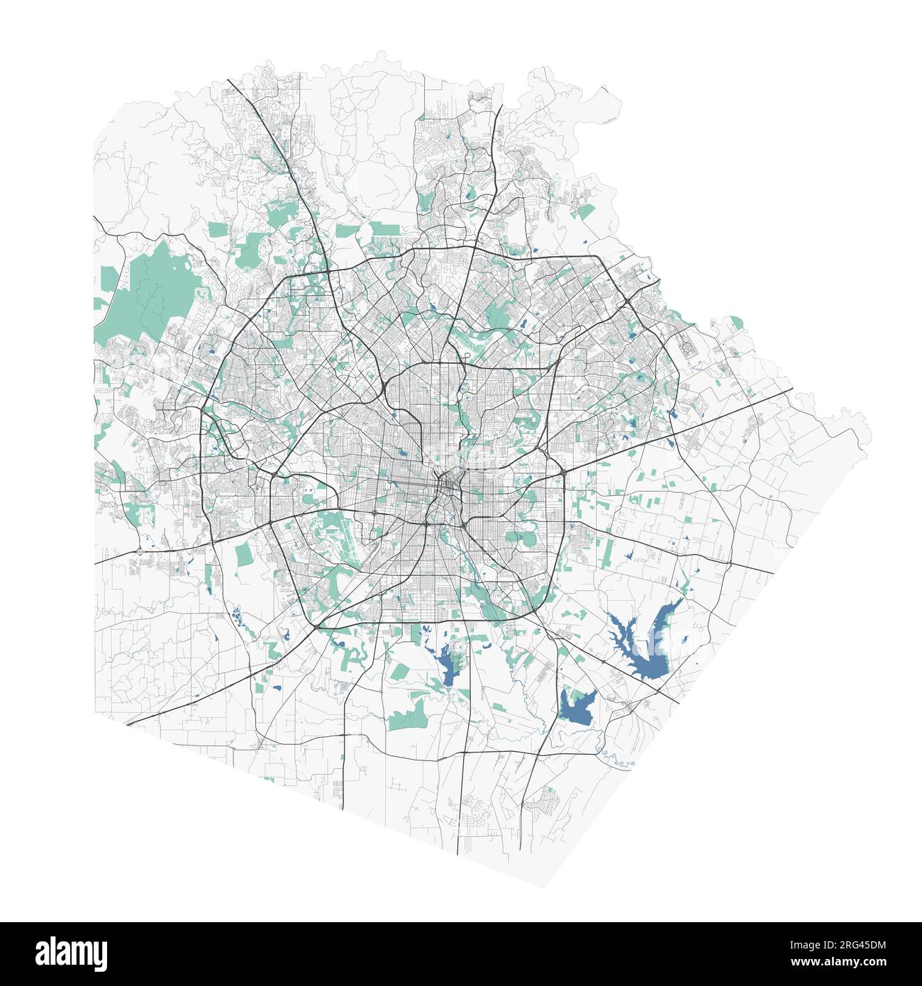 Grande carte de San Antonio, zone urbaine Illustration de Vecteur