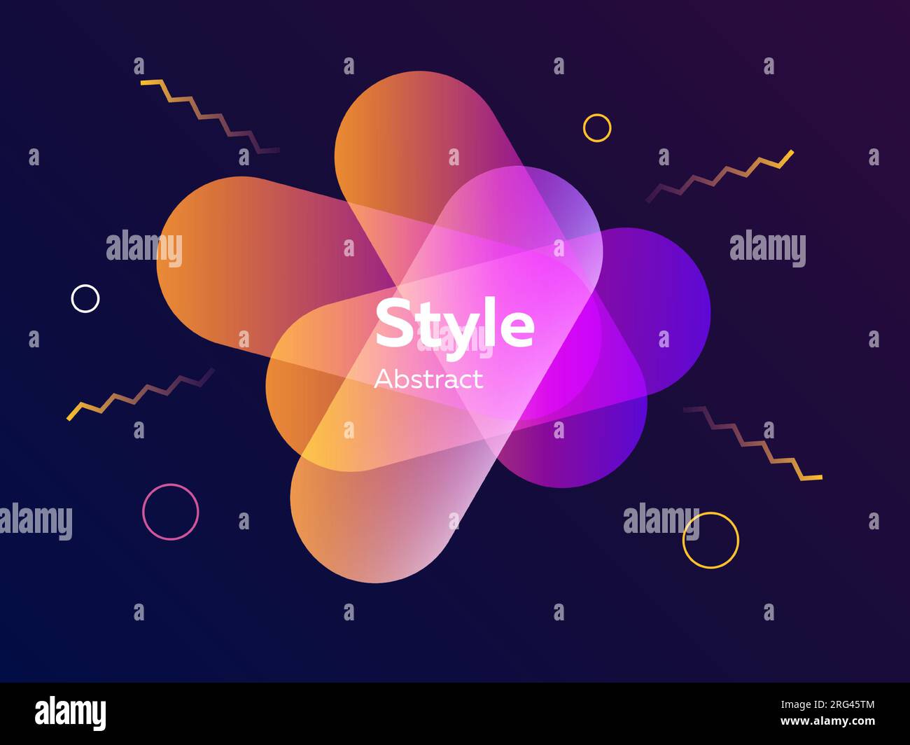 Éléments graphiques abstraits transparents orange et violet Illustration de Vecteur