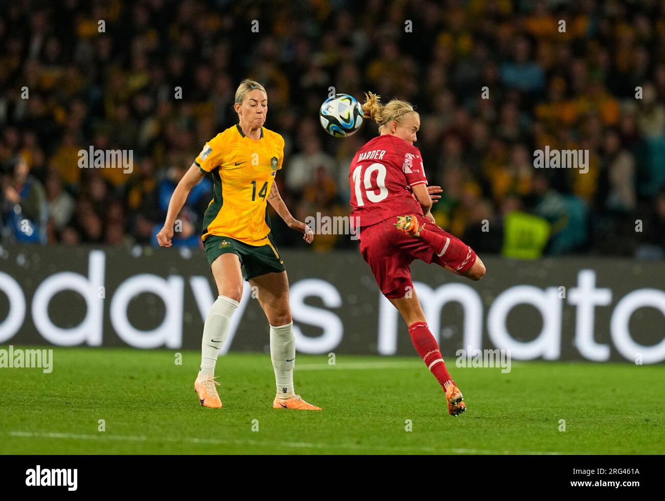 Août 08 2023 : Pernille Harder (Danemark) contrôle le ballon pendant un match, à, . Kim Price/CSM Banque D'Images