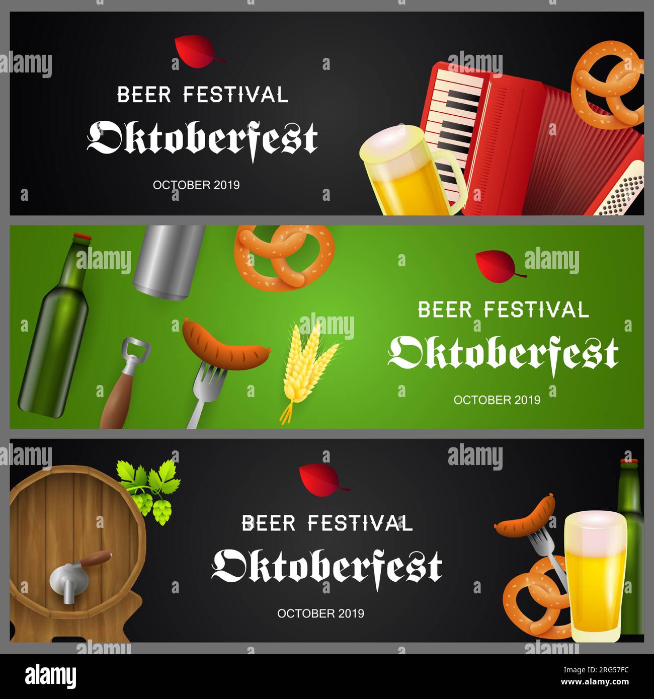 Collection de bannières Oktoberfest Illustration de Vecteur