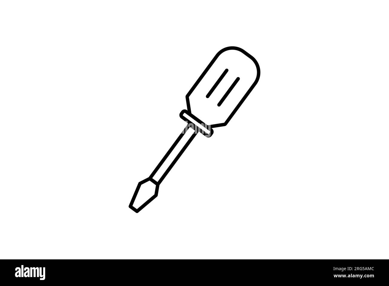 Icône de tournevis. Icône associée à la réparation, à l'assemblage, à la construction et aux tâches associées dans divers contextes de conception, applications et interfaces utilisateur. lin Illustration de Vecteur