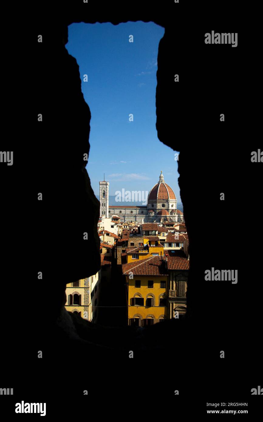 Florence, cathédrale de Brunelleschi et clocher de Giotto, site du patrimoine mondial de l'UNESCO, cathédrale Sainte Marie de la Fleur, Toscane, Italie, Europe Banque D'Images