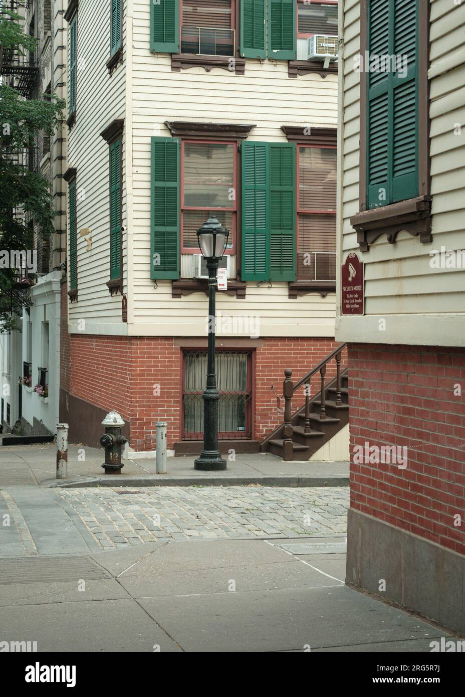 Maisons sur Sylvan Terrace à Washington Heights, Manhattan, New York Banque D'Images