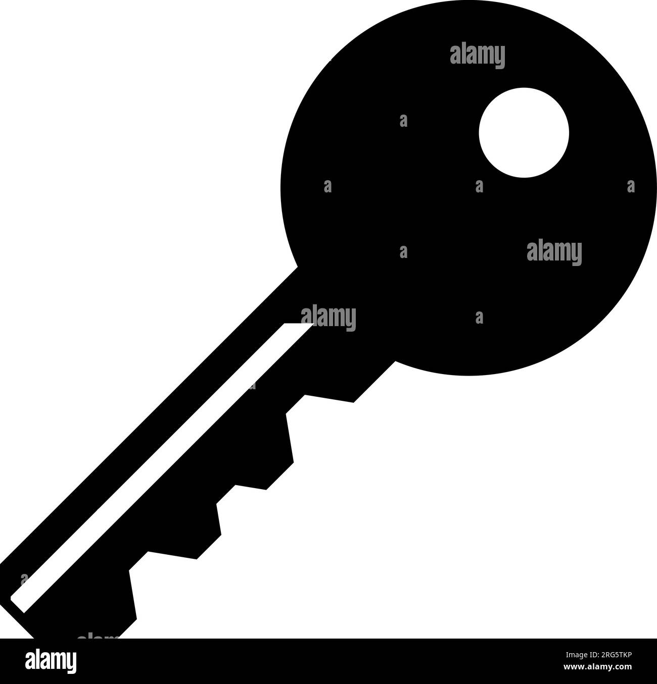 Une simple clé de symbole de clé d'entrée pour verrouiller ou déverrouiller l'icône d'illustration vectorielle Illustration de Vecteur