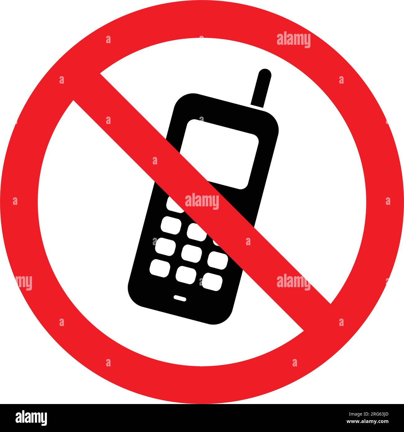 aucun téléphone téléphones cellulaires autorisés symbole signe symbole simple classique isolé sur fond blanc Illustration de Vecteur