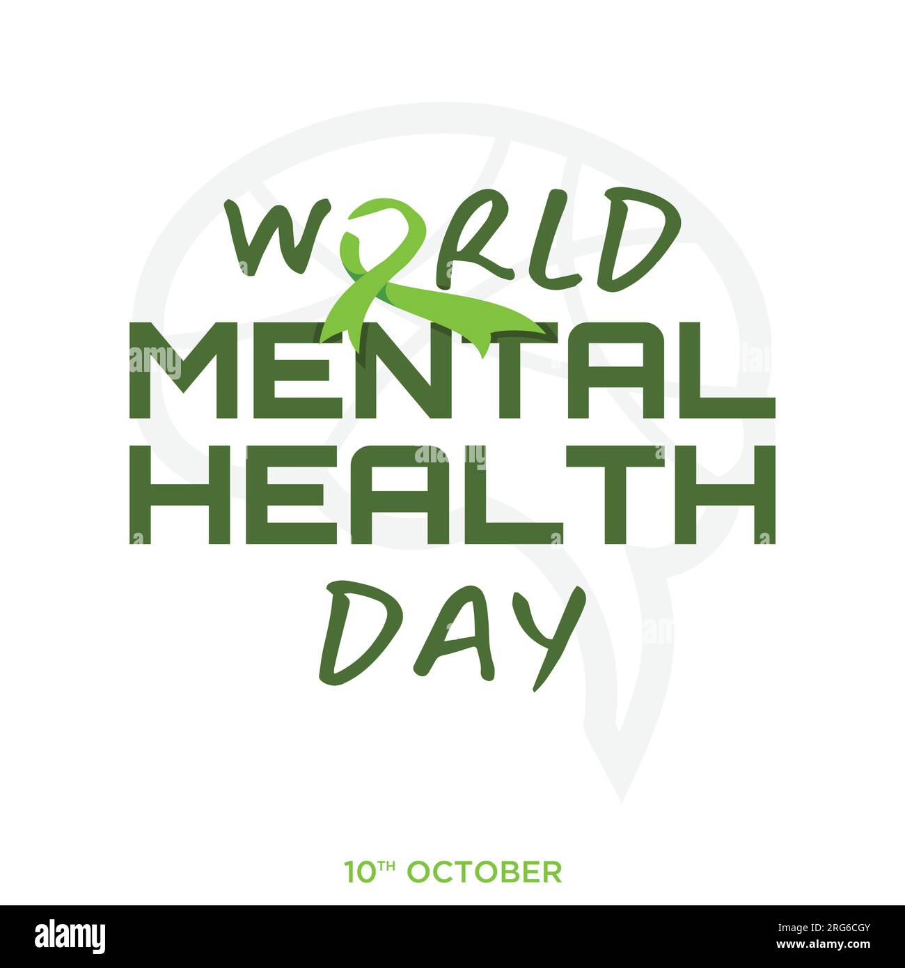 Bannière de la Journée mondiale de la santé mentale isolée sur fond blanc. Illustration vectorielle Illustration de Vecteur