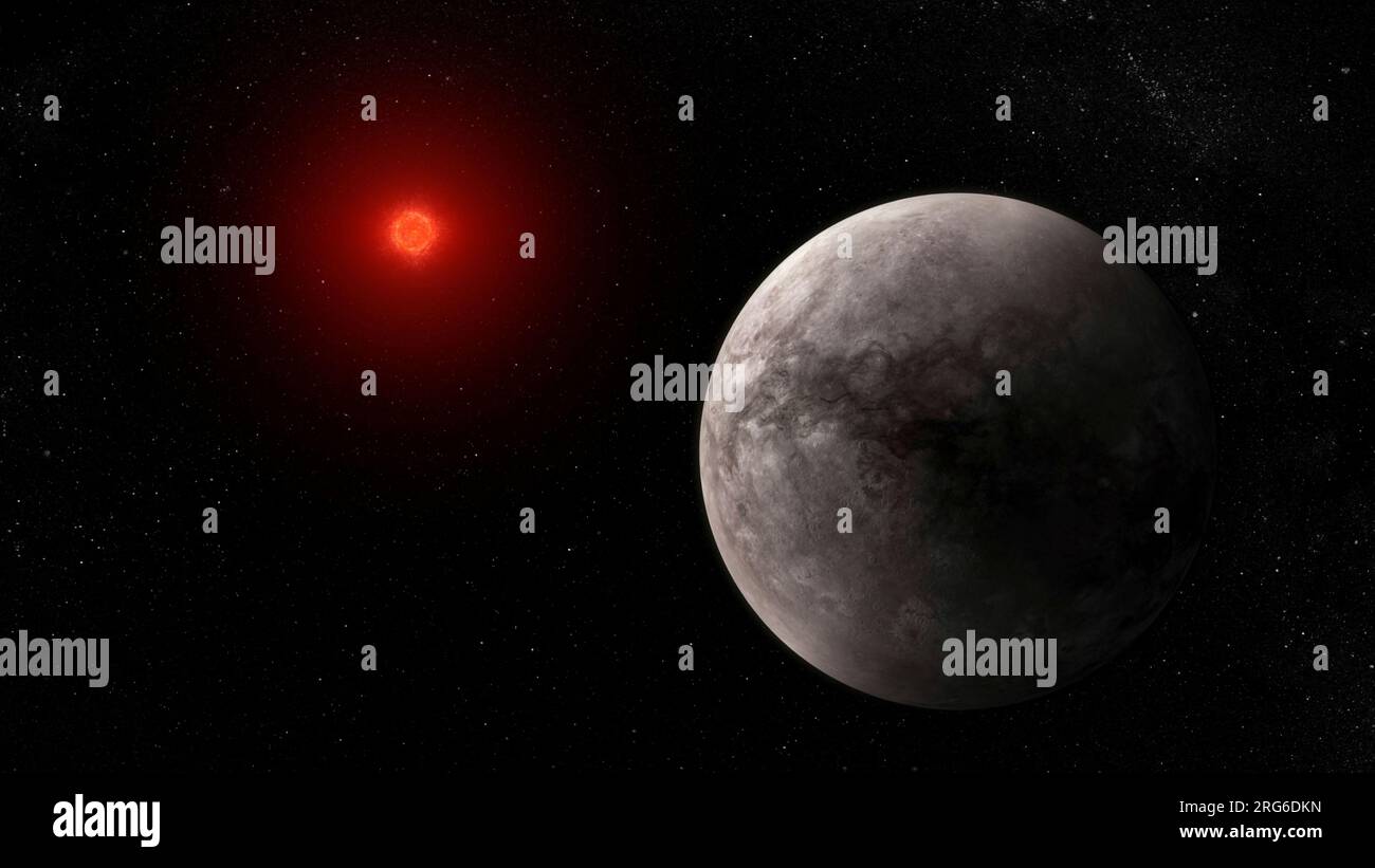 Illustration de l'exoplanète rocheuse chaude TRAPPIST-1 b. Banque D'Images