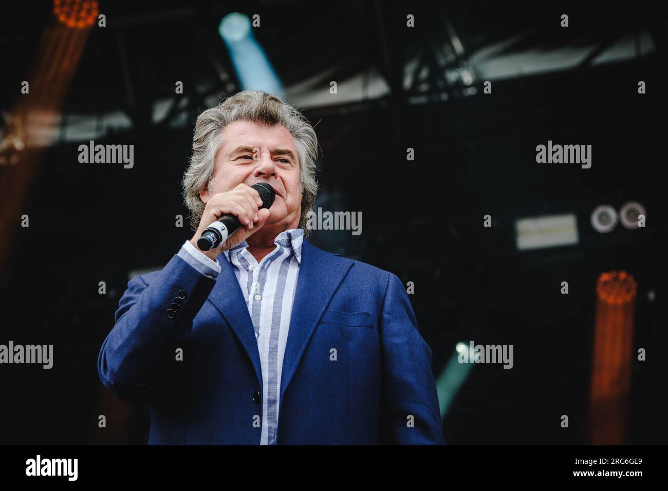 Flumserberg, Suisse. 31 juillet 2023. Le chanteur autrichien Andy Borg donne un concert live lors de la grosse Schlagerparty dans le cadre du Flumserberg Open Air 2023. (Crédit photo : Gonzales photo - Tilman Jentzsch). Banque D'Images