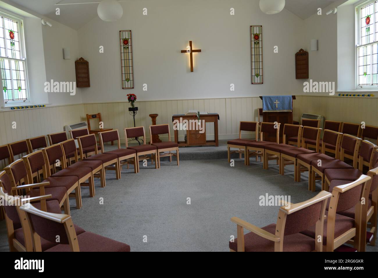Église méthodiste dans le domaine de Buckfast Abbey, Devon, Angleterre Banque D'Images