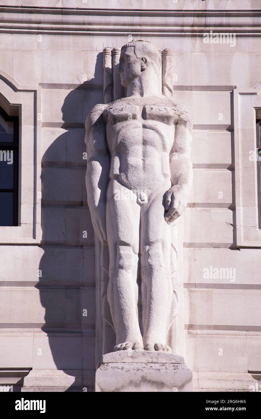 Détail de la sculpture Banque d'Angleterre Threadneedle Street Londres Banque D'Images