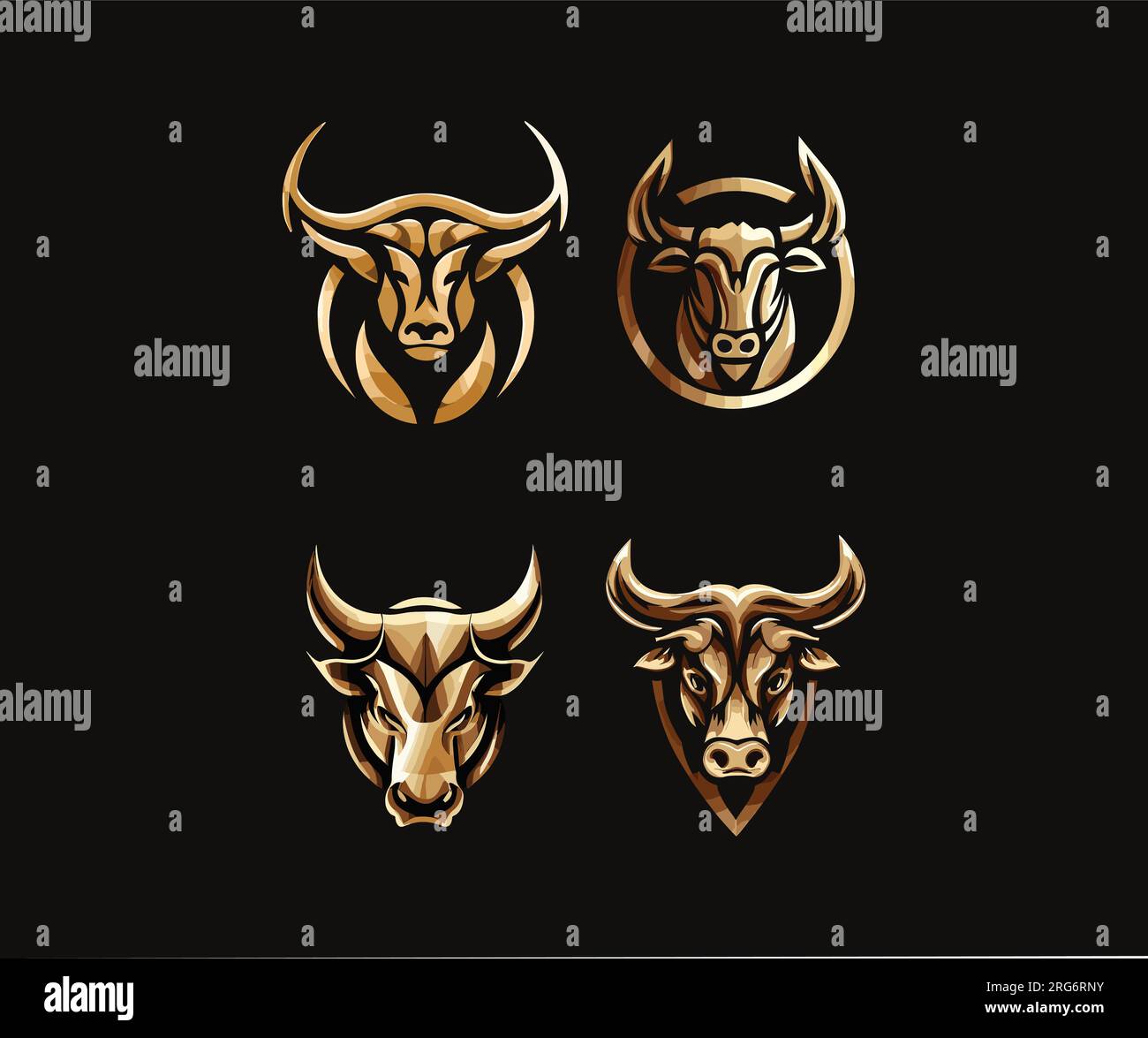 Ensemble luxueux et premium de logo Bulls Illustration de Vecteur
