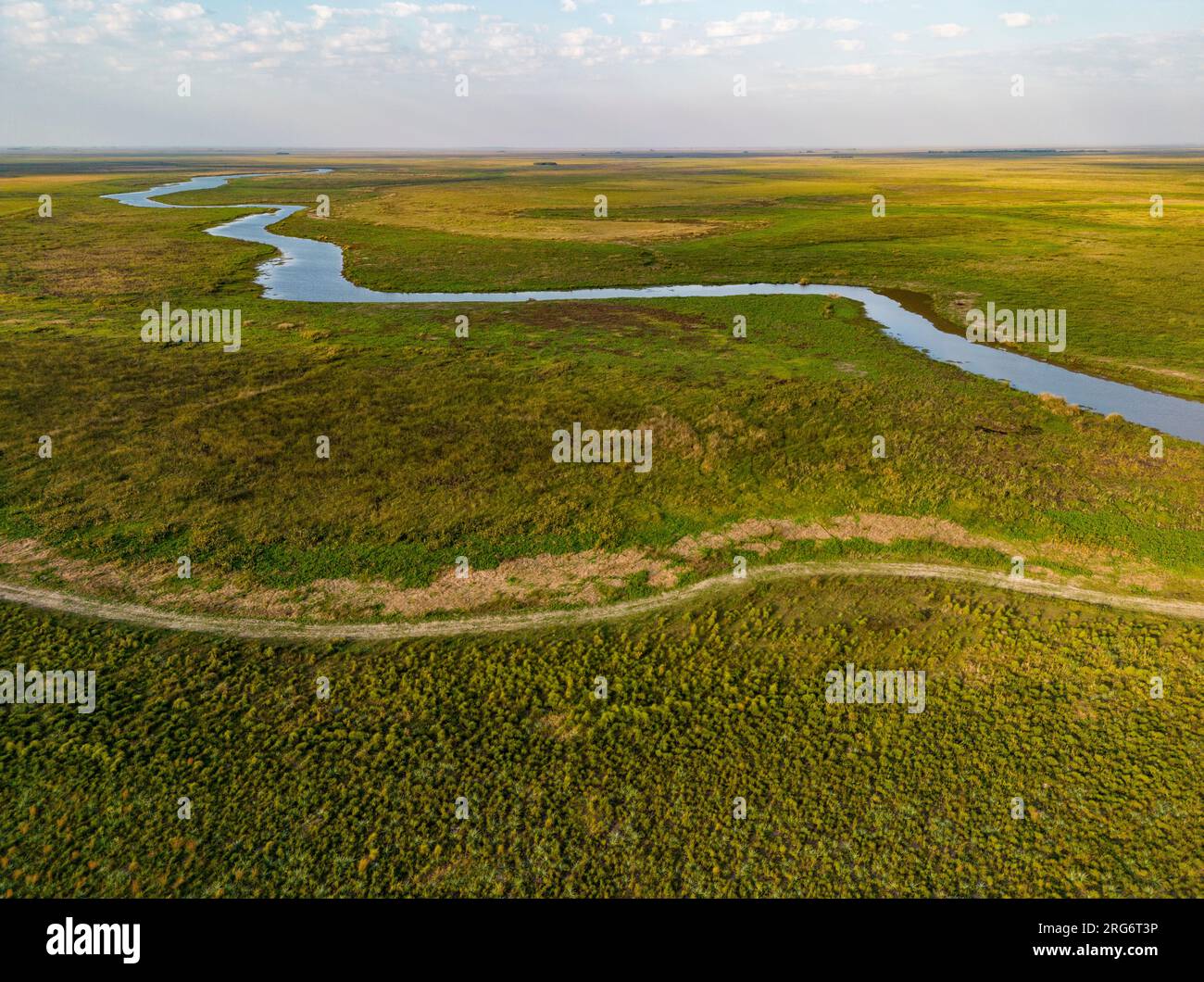 Vue aérienne de l'Esteros del Ibera, un immense marais et paradis pour les amoureux de la nature et les observateurs d'oiseaux en Argentine, Amérique du Sud Banque D'Images