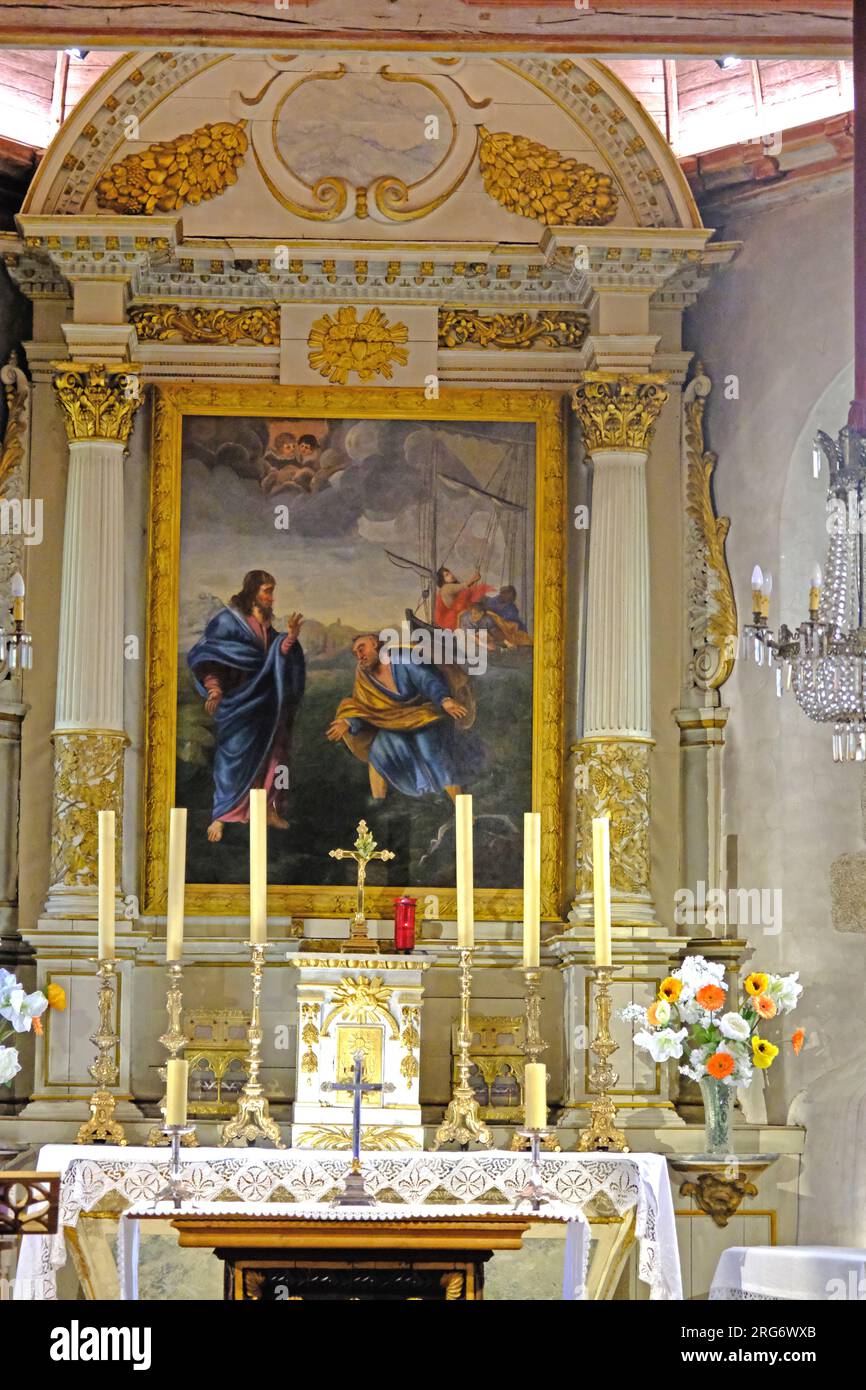 Chapelle au Mont Saint Michel en Normandie France Banque D'Images