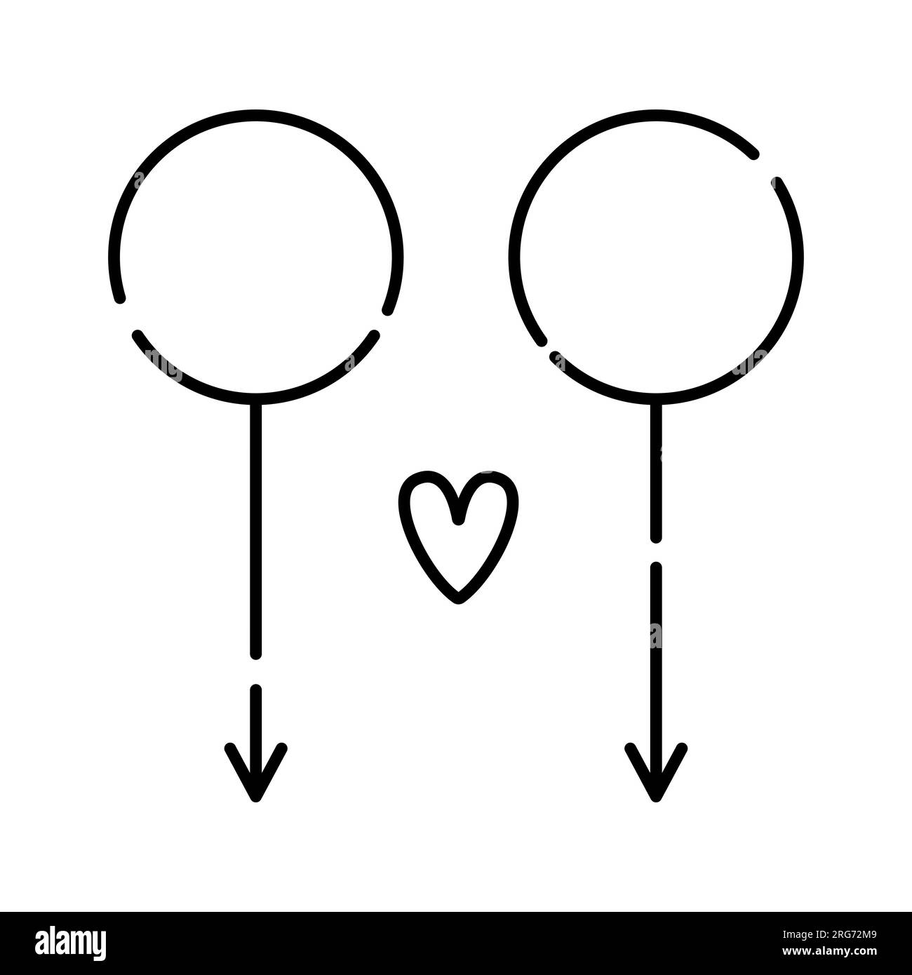 Signe de l'homme, symbole masculin de Mars, amour gay, vecteur icône de ligne noire Illustration de Vecteur