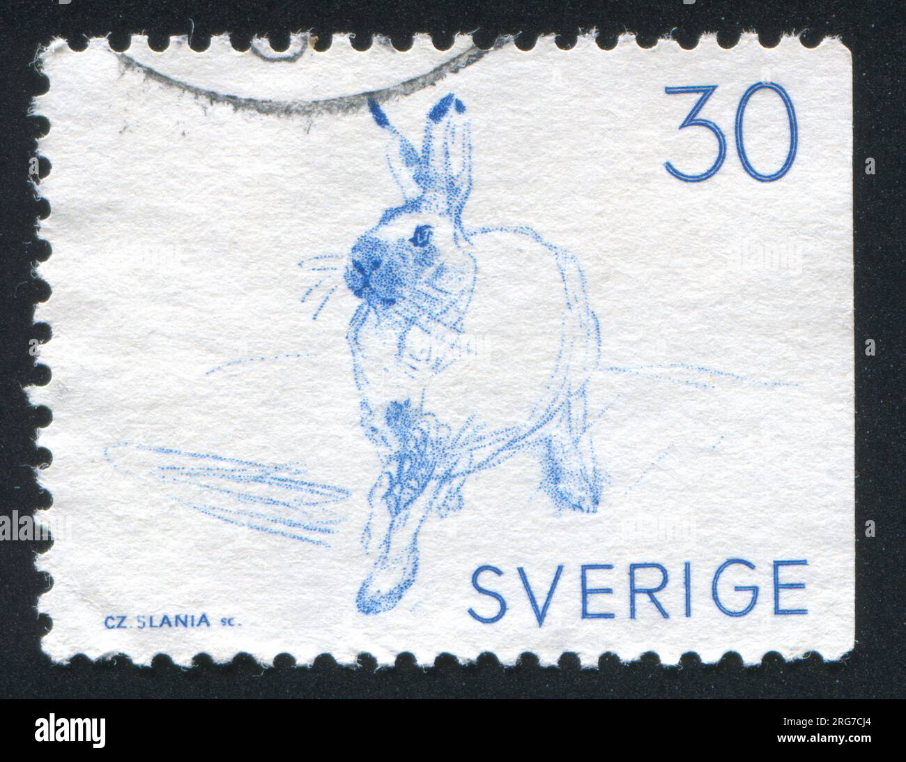 SUÈDE - CIRCA 1968 : timbre imprimé par la Suède, montre des lièvres variables, circa 1968 Banque D'Images