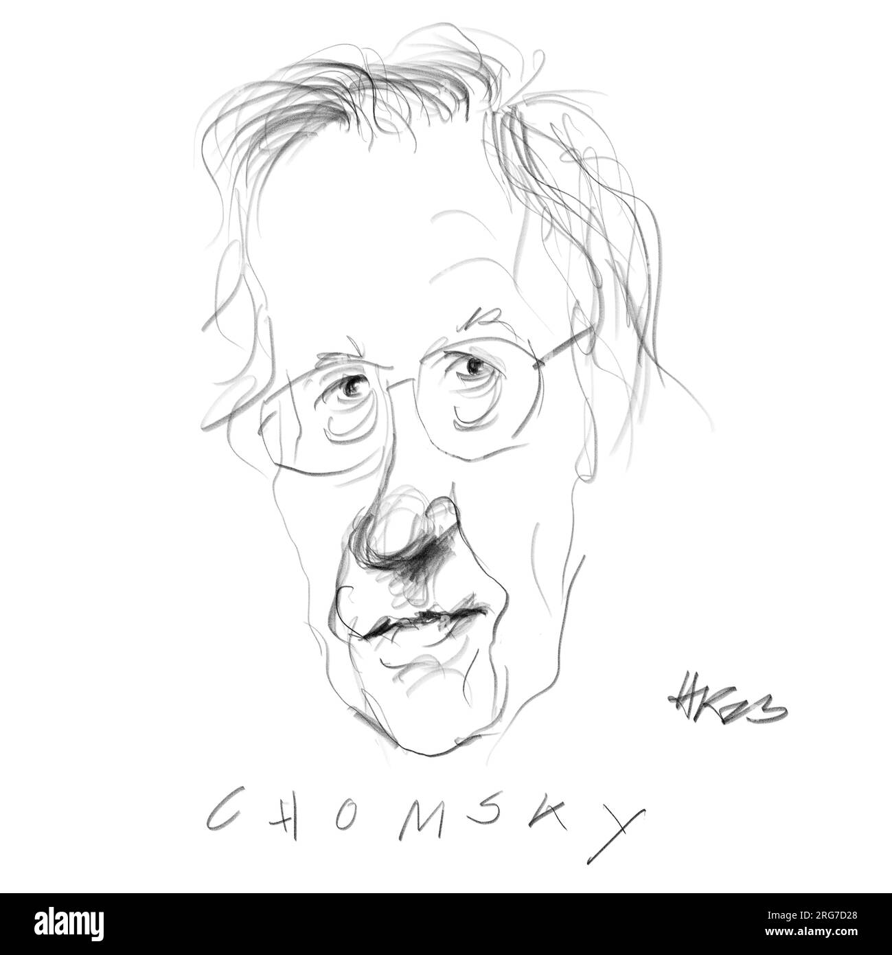 Portrait de Noam Chomsky Banque D'Images