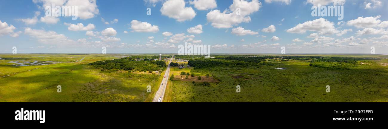 Photo panoramique drone aérien High Island Texas Banque D'Images