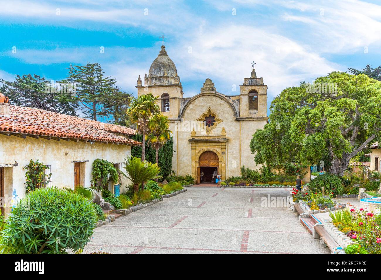 Carmel, USA - 27 juillet 2008 : Mission Carmel à Carmel, USA. La Mission a été fondée en 1770 par le Père Junipero Serra comme deuxième mission en Californie. Banque D'Images
