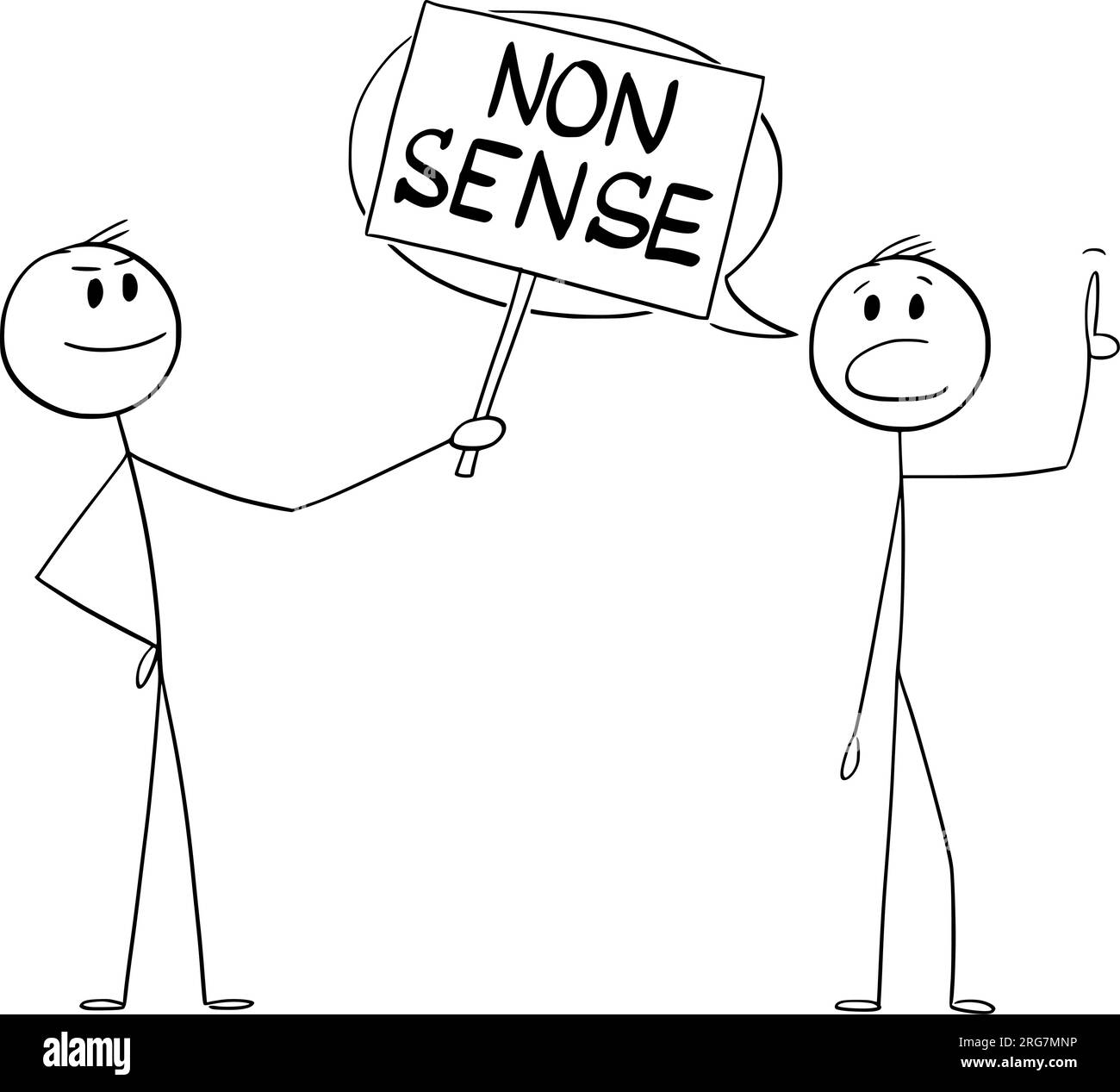 Dire non-sens, Vector Cartoon Stick Figure Illustration Illustration de Vecteur