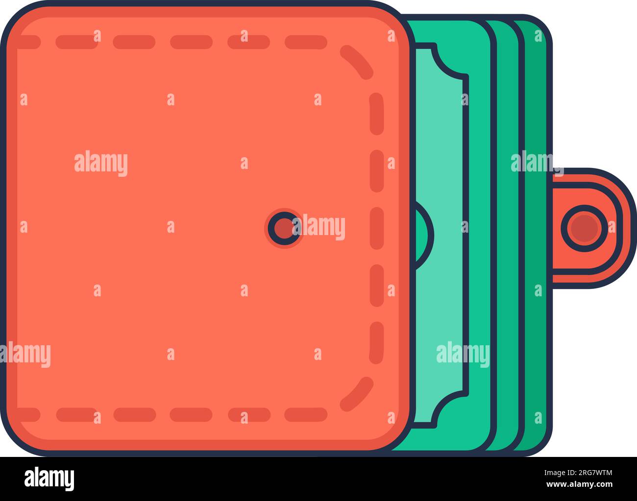 Dollars américains, billets de banque verts en papier dans le portefeuille de stockage en cuir. Symbole de richesse et de prospérité de luxe. Trésorerie, chiffre d'affaires finance la banque. Sortie de course Illustration de Vecteur
