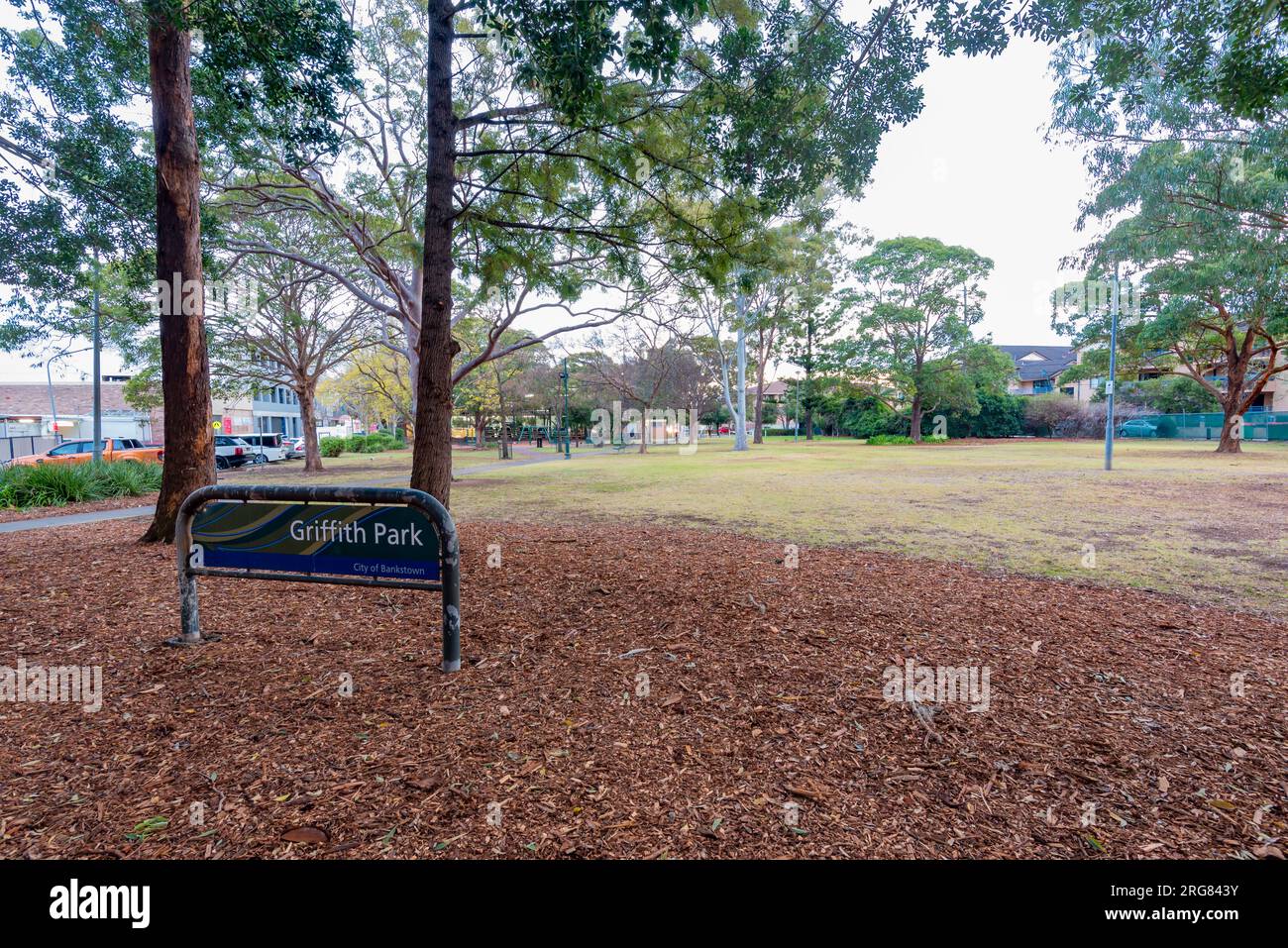 7 août 2023 : Griffith Park dans la ville de Bankstown dans l'ouest de Sydney, en Australie, fait l'objet d'un concours de design paysager et architectural. Banque D'Images