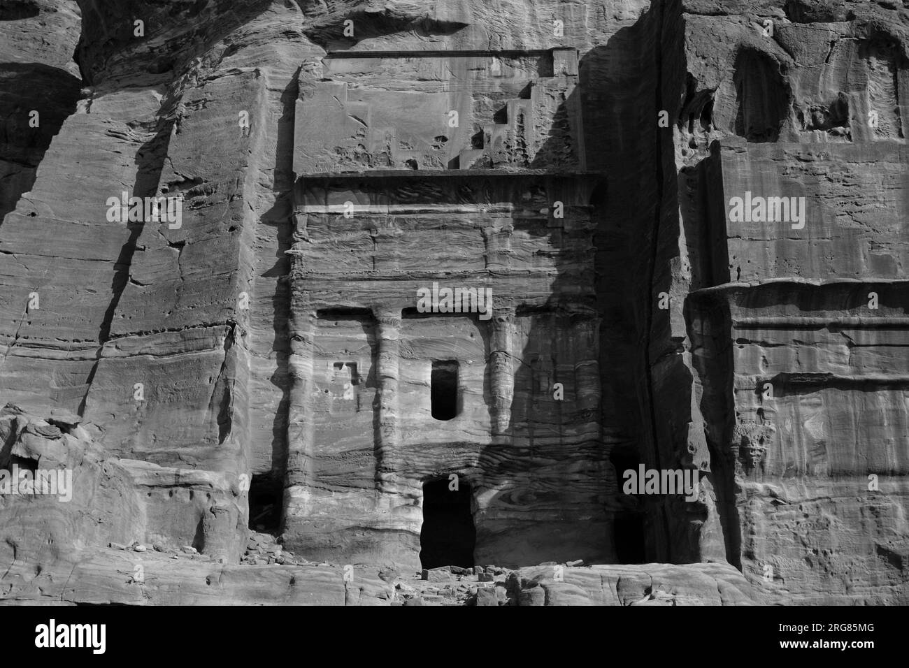 Vue du Tombeau de soie, ville de Petra, site du patrimoine mondial de l'UNESCO, Wadi Musa, Jordanie, Moyen-Orient Banque D'Images