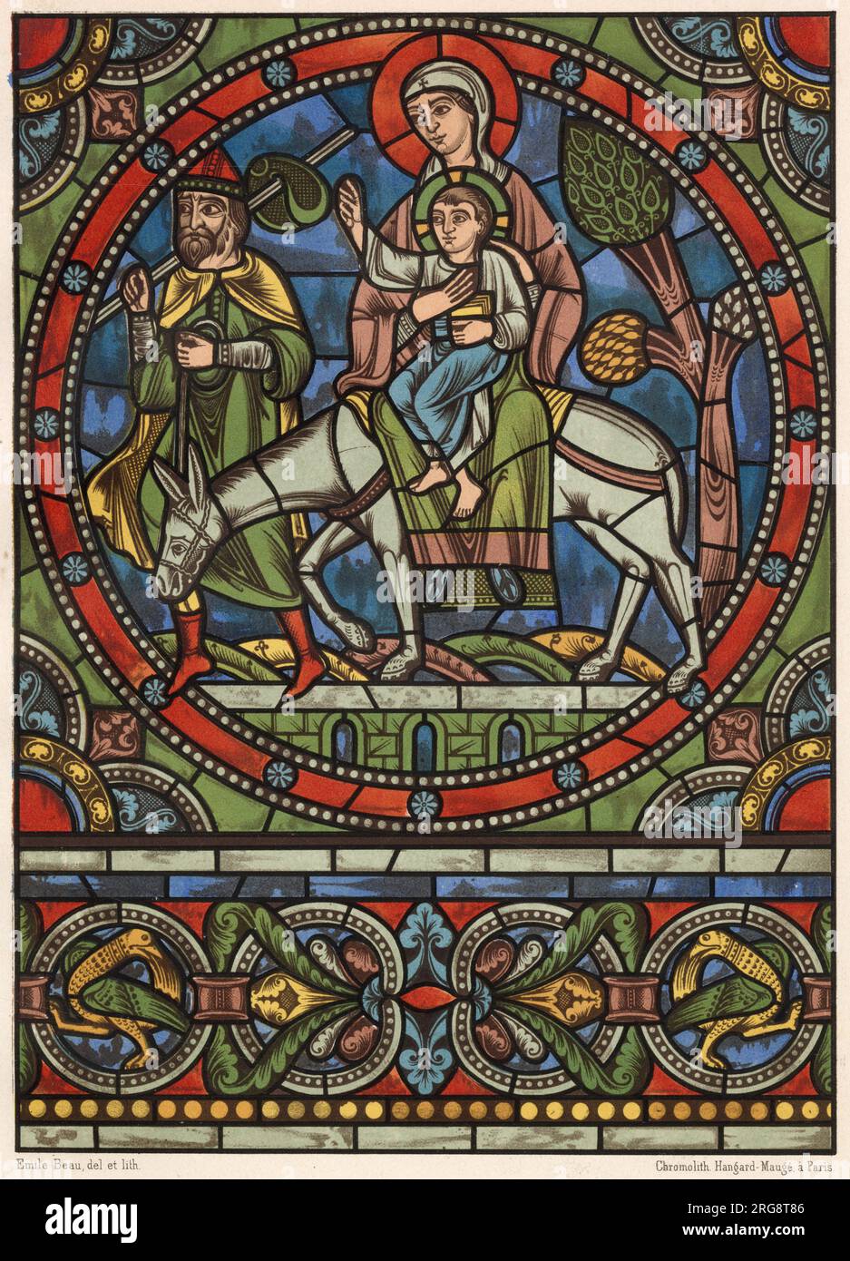 Joseph, Marie et le jeune Jésus retournent à Nazareth Banque D'Images