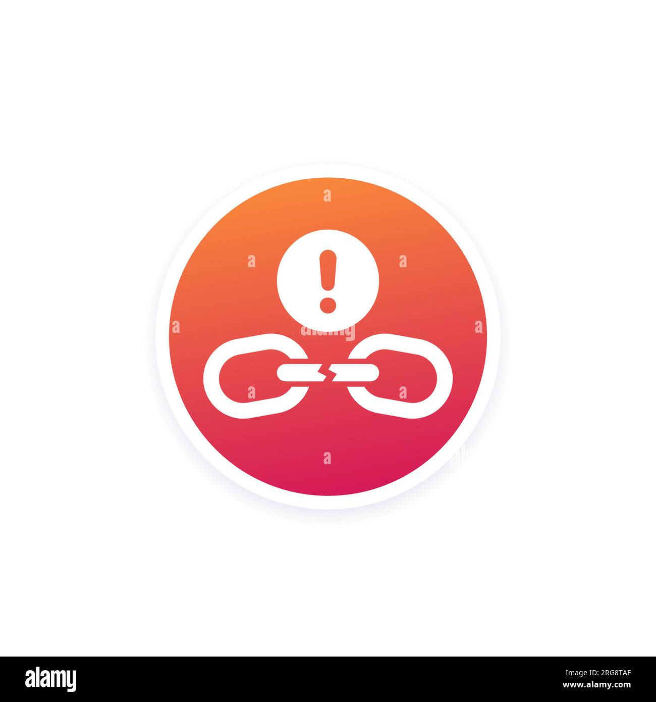 Maillon de chaîne cassé, icône de vecteur de déconnexion Illustration de Vecteur