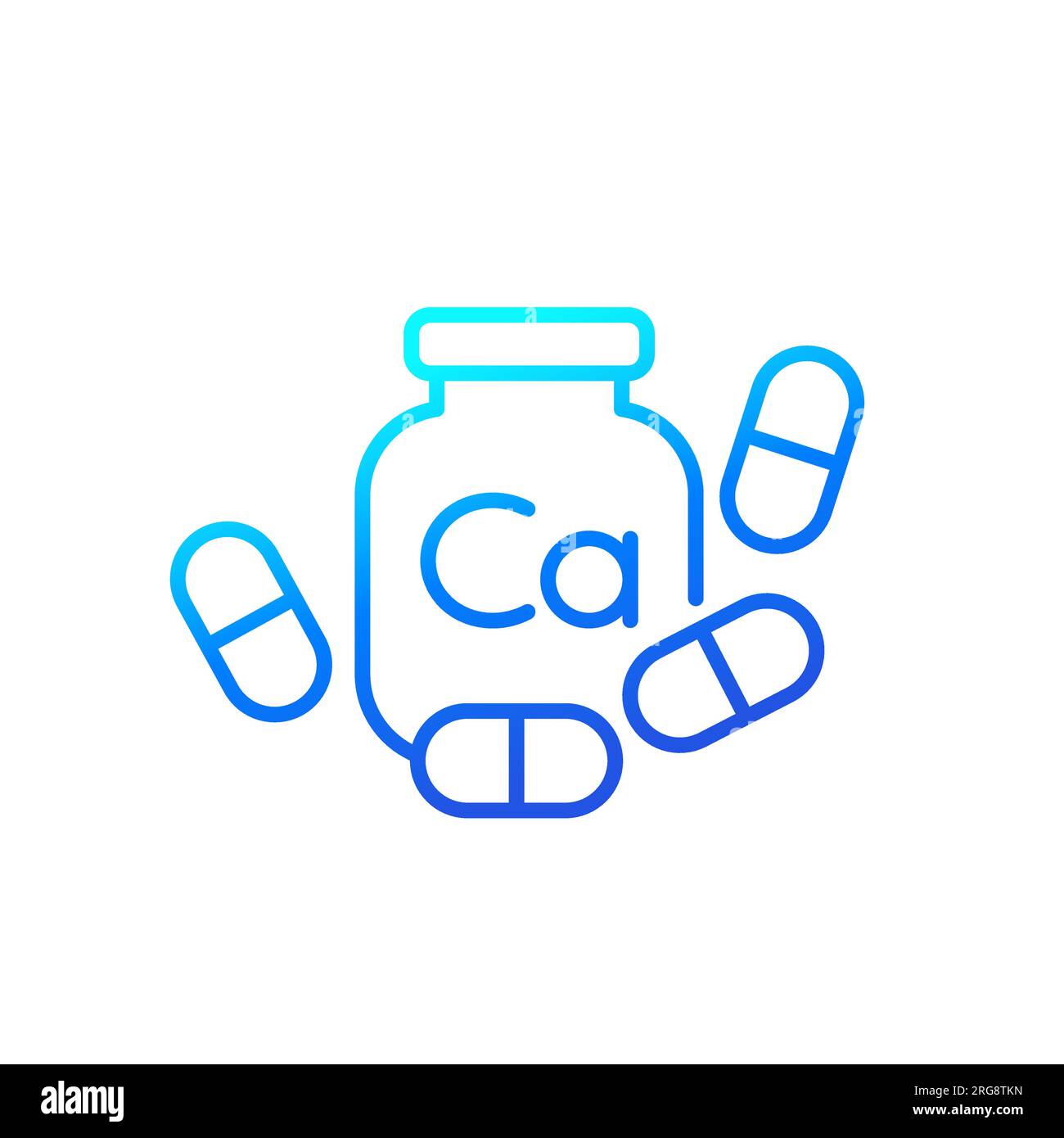 icône de ligne de supplément de calcium avec une bouteille Illustration de Vecteur
