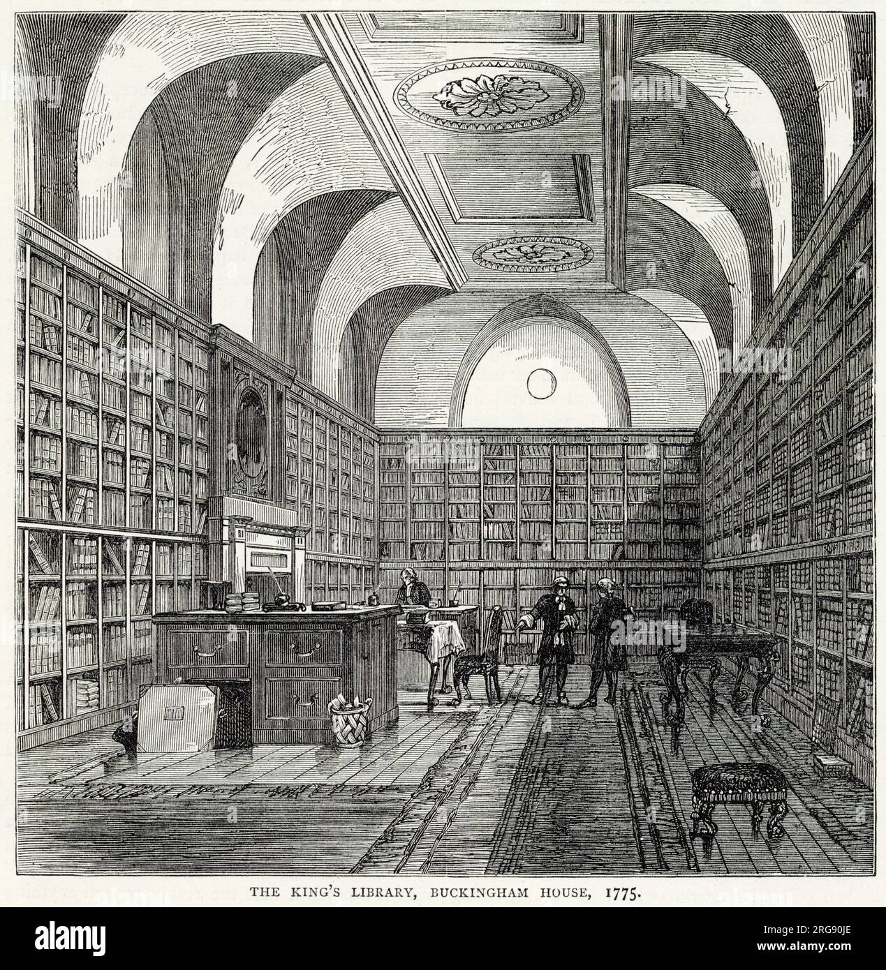 Intérieur de la bibliothèque du roi, Buckingham House. Banque D'Images