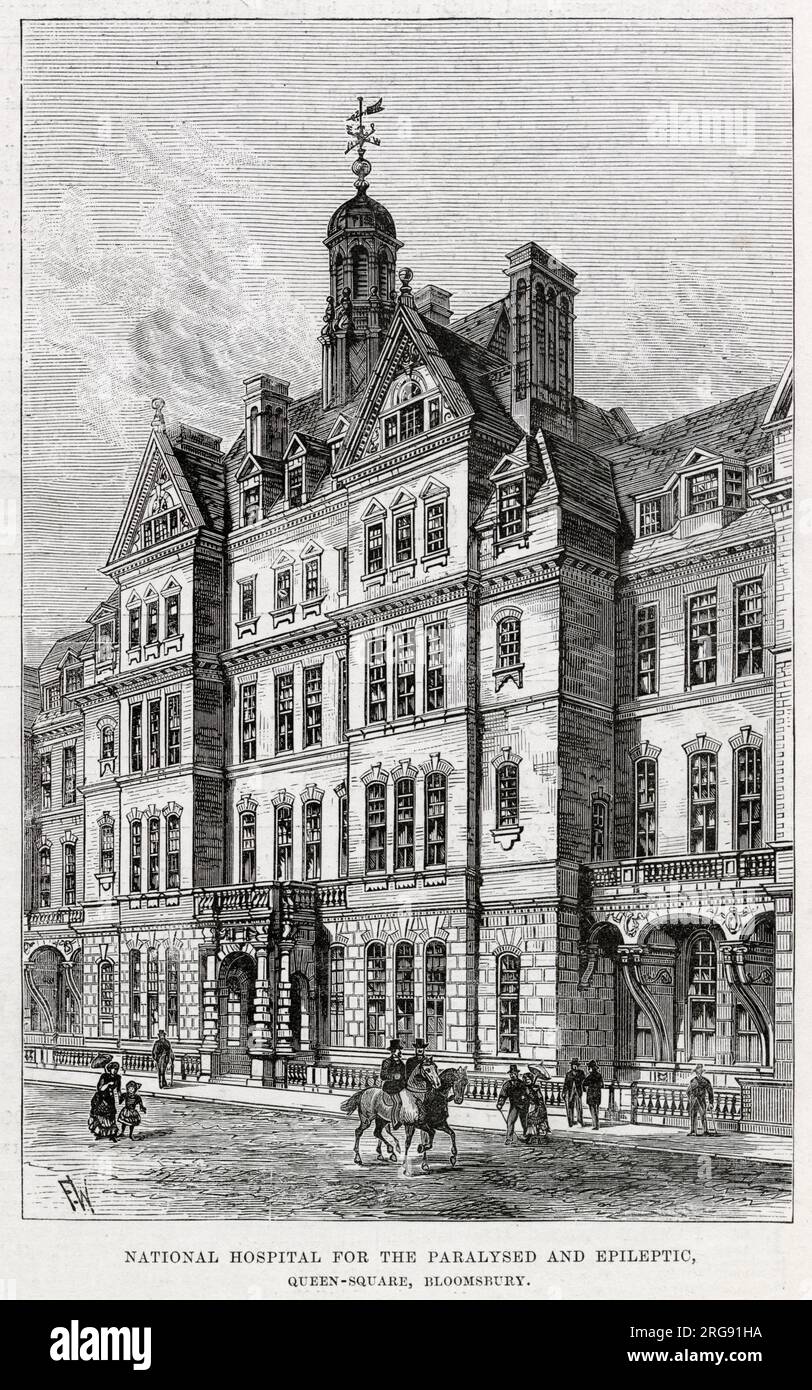 Extérieur du National Hospital for the Paralysed and Epileptic, Queen Square, Bloomsbury, Londres. Banque D'Images