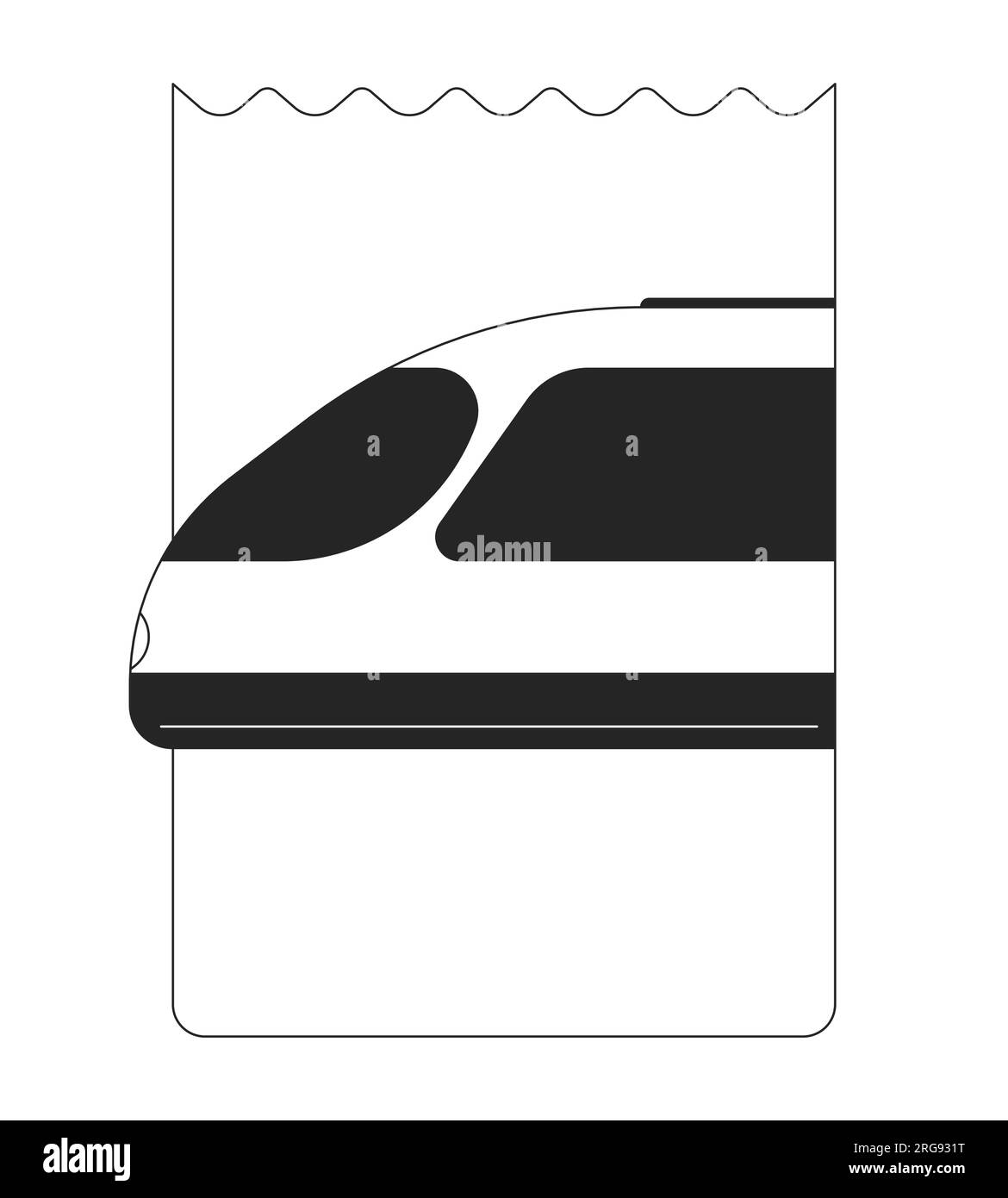 Billet de réservation sur le train plat monochrome objet vectoriel isolé Illustration de Vecteur