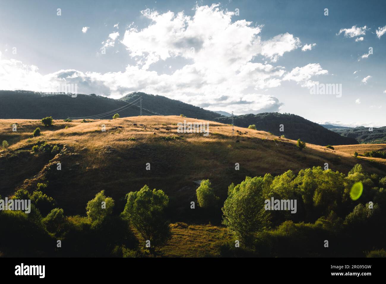 Paysage épique et magnifique avec les montagnes Pirin en arrière-plan, Bulgarie. Banque D'Images