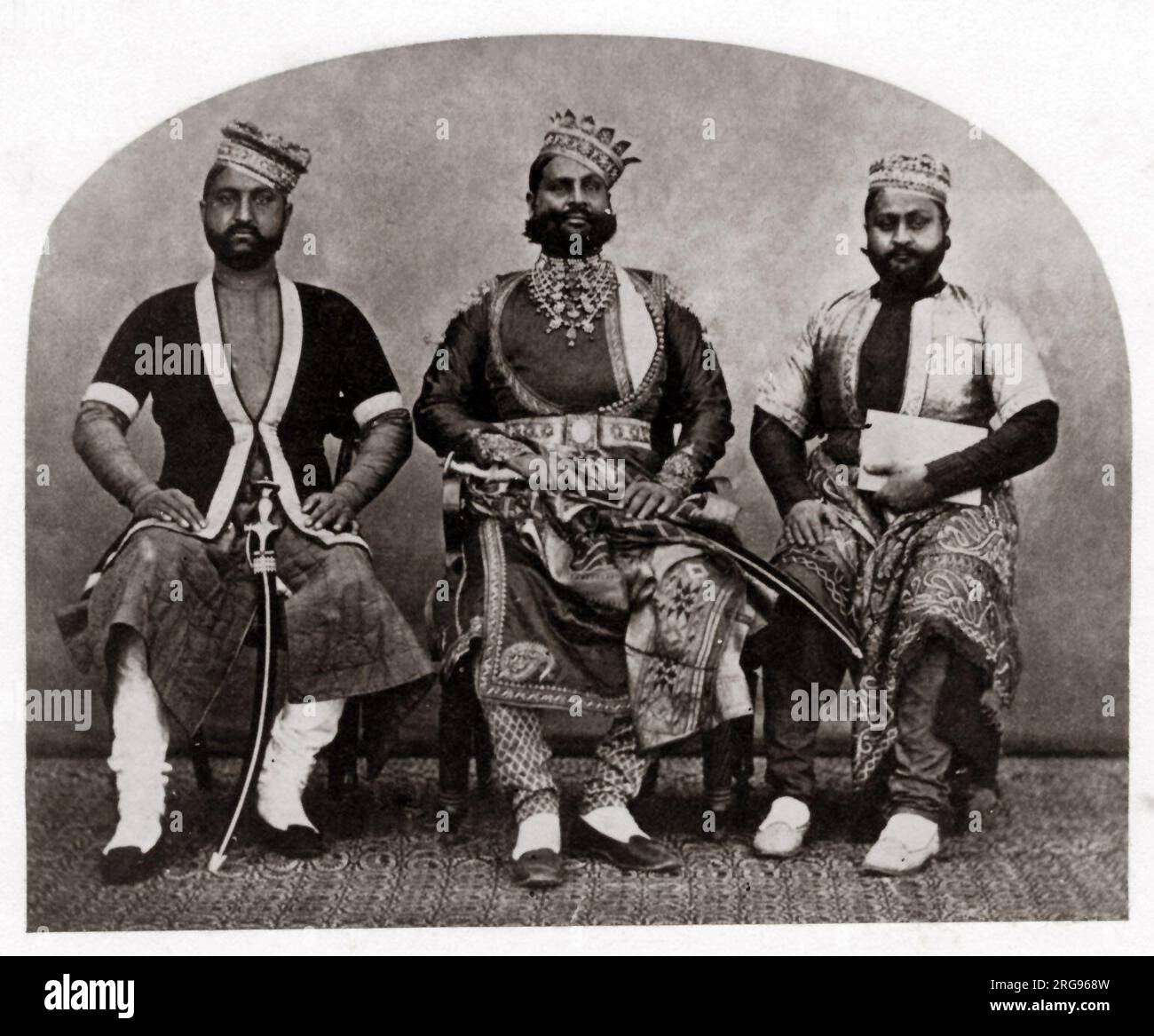 Nawab de Jowrah et ses neveux, Inde années 1860 Banque D'Images
