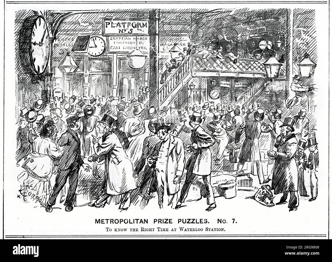 Puzzles de prix métropolitain no.7. Pour connaître le bon moment à la gare de Waterloo. Banque D'Images