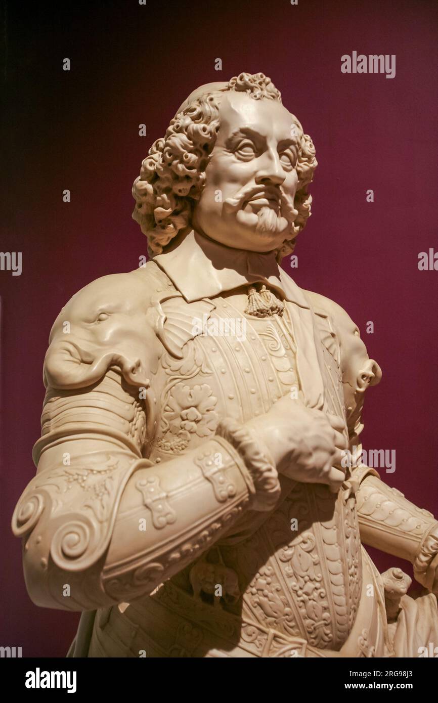 Brésil, Recife -statue de Maurits van Nassau, ancien gouverneur général du Brésil néerlandais (1636-1644). Statue peut être vu dans le château Ricado Brennand ou Banque D'Images