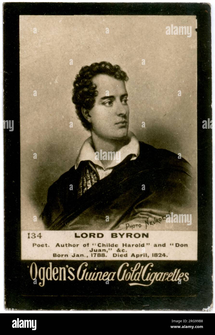George Gordon Byron (1788-1824), Lord Byron, poète, aristocrate et homme politique anglais. Banque D'Images