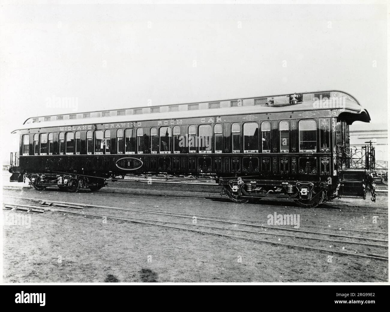 Pullman Midland Drawing Room car No.8 (wagon de chemin de fer), construit à Detroit, Etats-Unis, reconstruit à Midland Railway Works, Derby, Royaume-Uni sous le nom d'Albion, 1874-1876. (1 sur 2) Banque D'Images