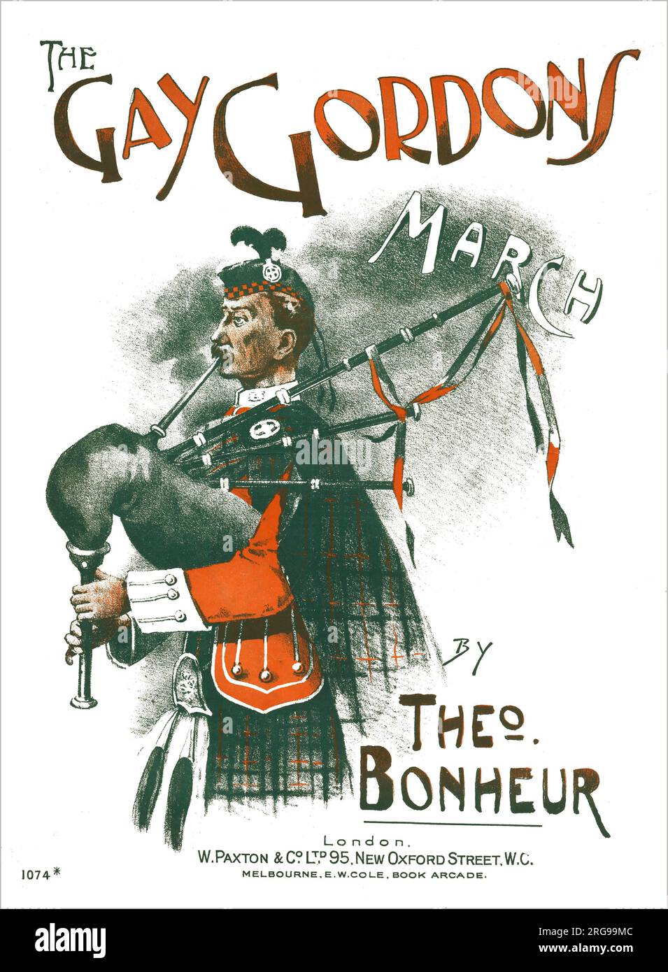 La Marche des Gordons gay par Theo Bonheur (Thomas Edward Bulch) (1862-1930). Banque D'Images