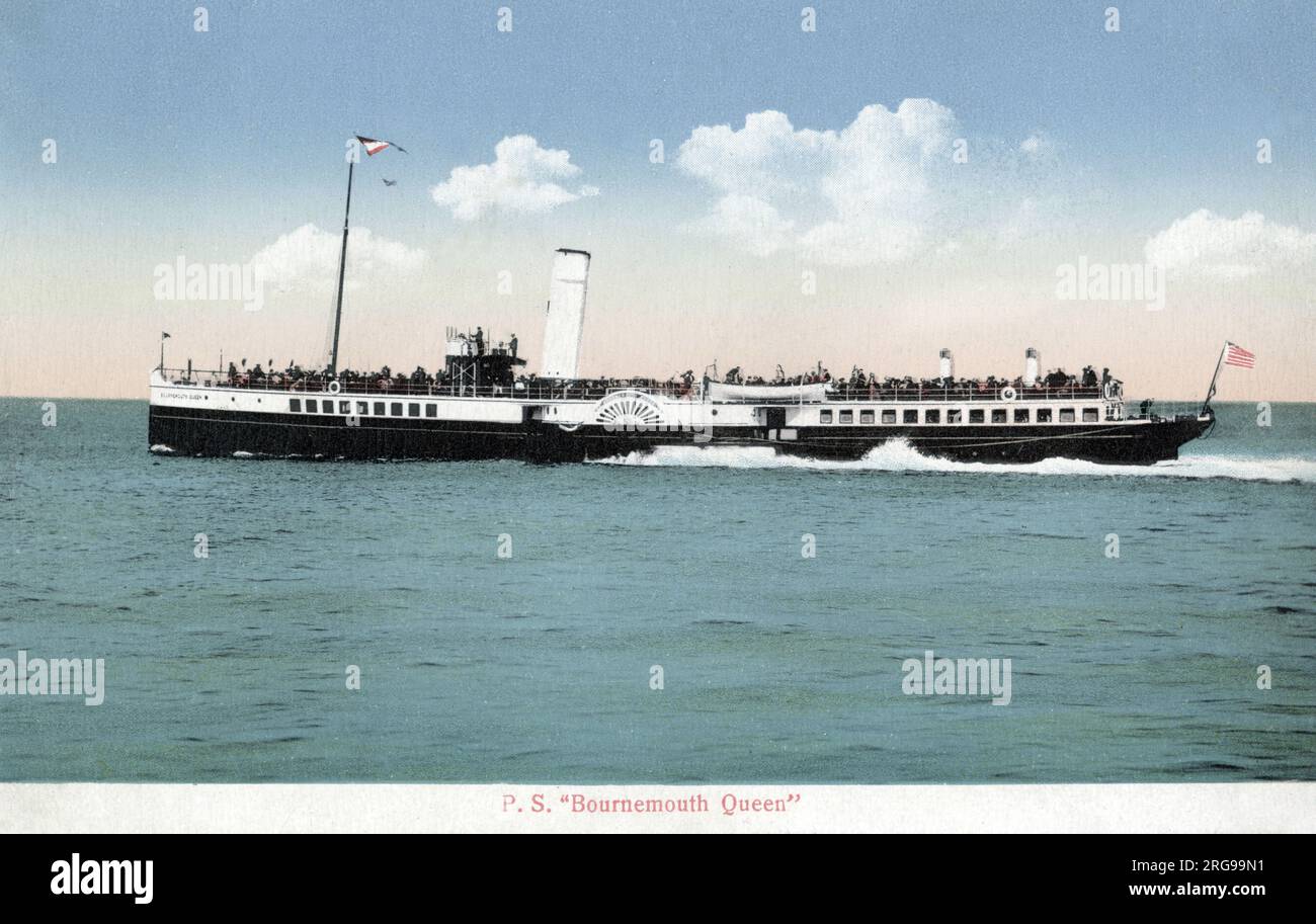 Le bateau à aubes Bournemouth Queen, de la Royal Mail Steam Packet Company. Banque D'Images