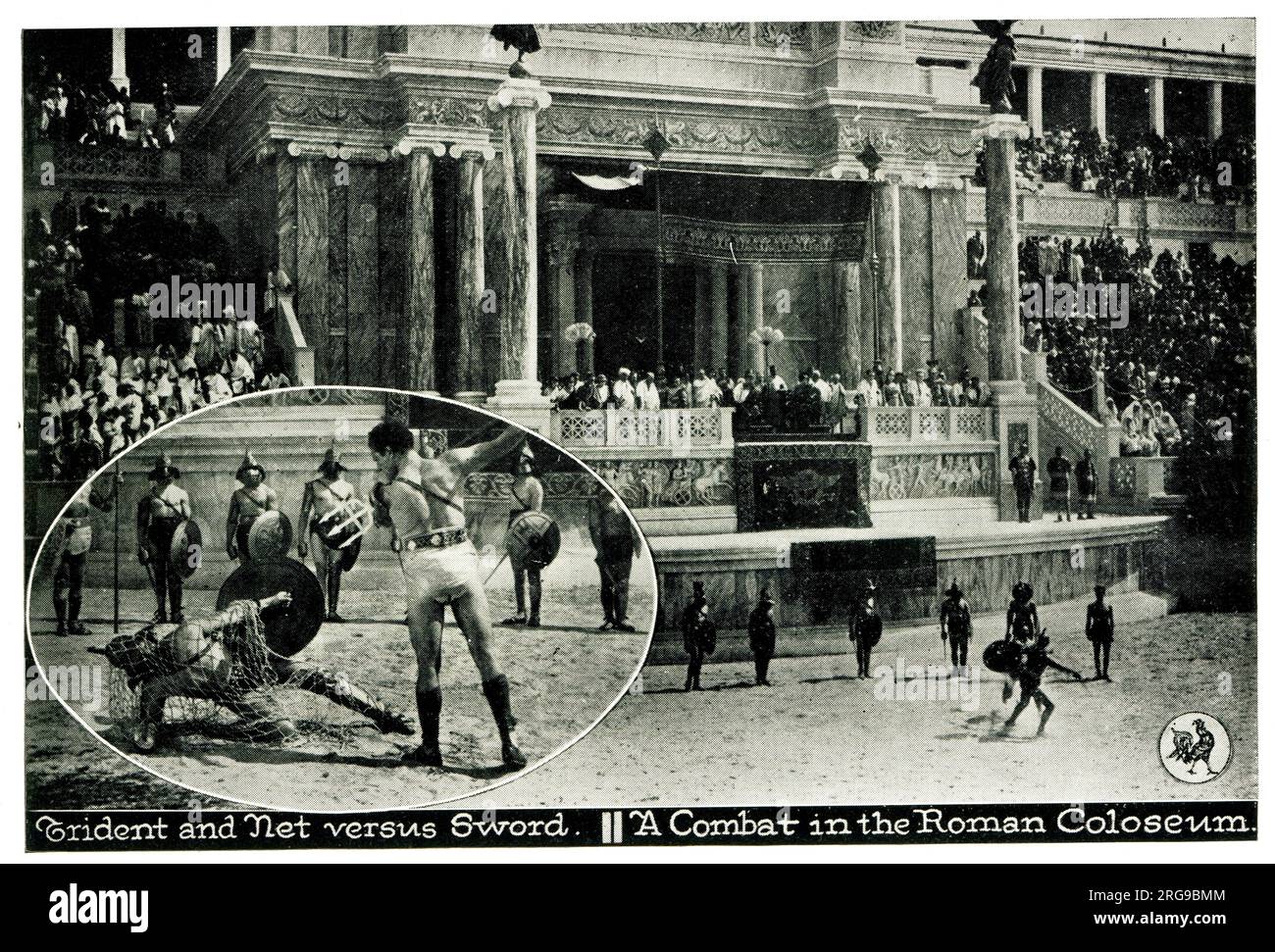 Silent Movie film, Messalina ou la chute d'une impératrice 1923, combat in Roman Colosium Banque D'Images