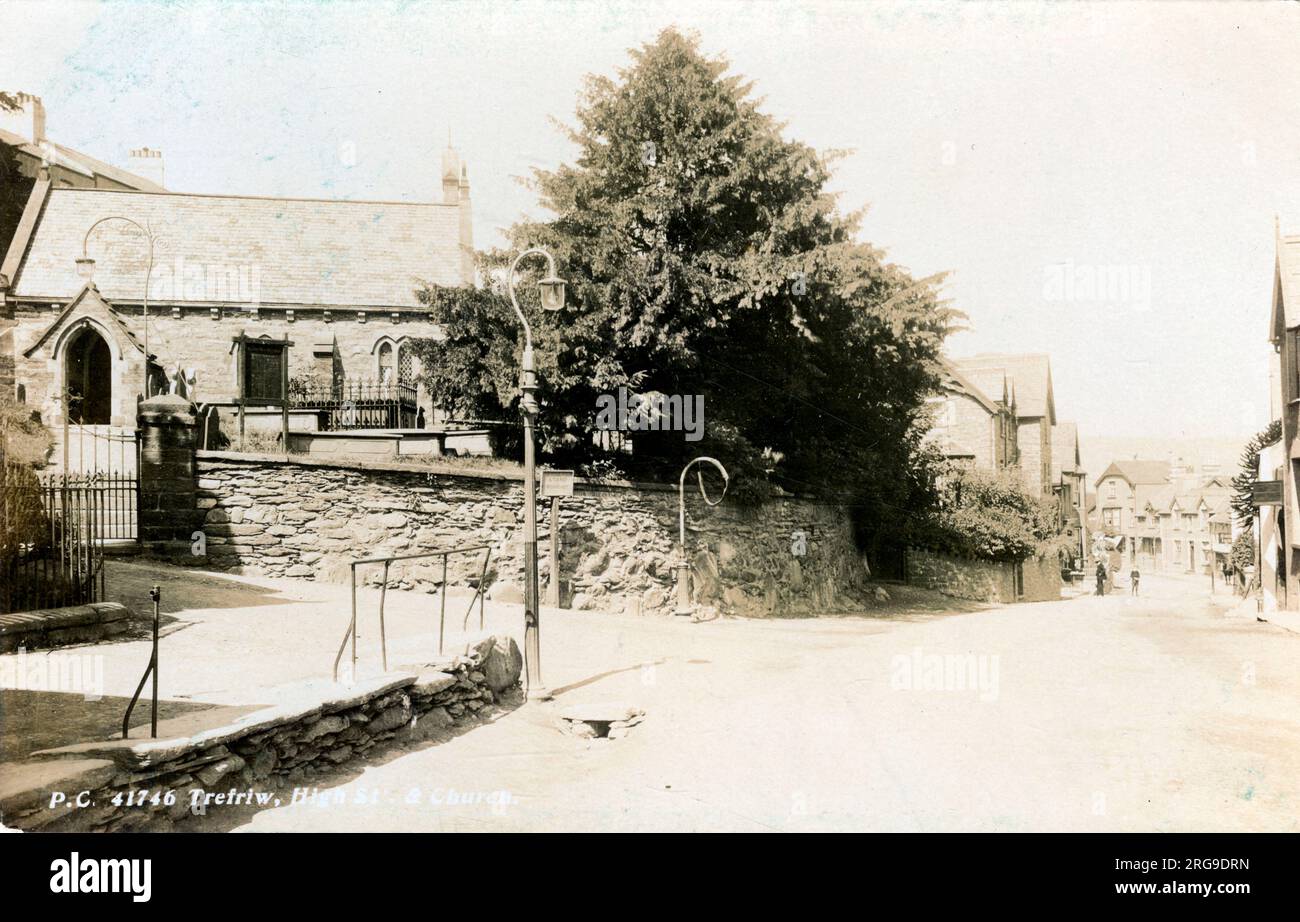 The Village, Trefriw, Llanrwst, Caernarvonshire, pays de Galles. Banque D'Images