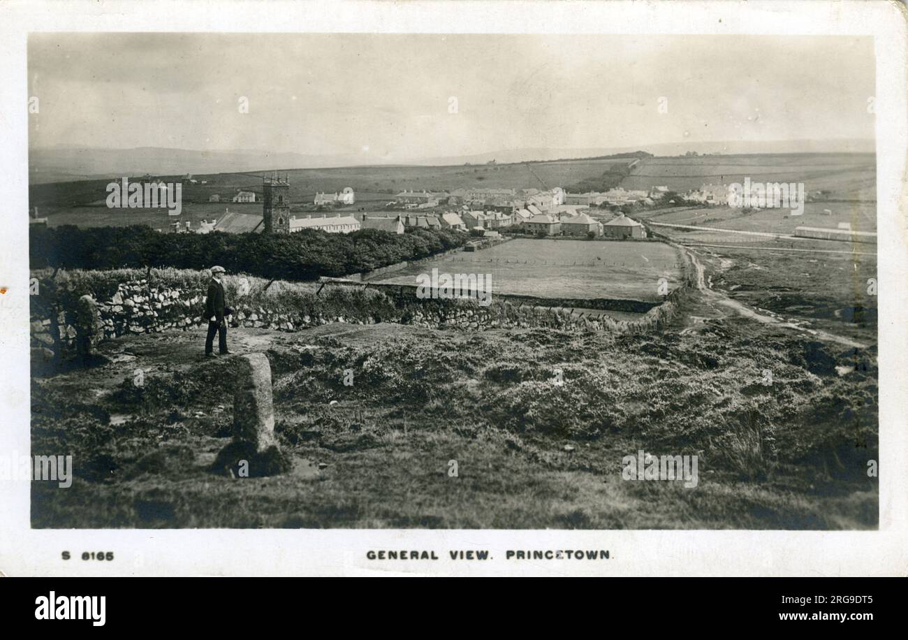 Vue générale, Princetown, Yelverton, Dartmoor, Devon, Angleterre. Banque D'Images