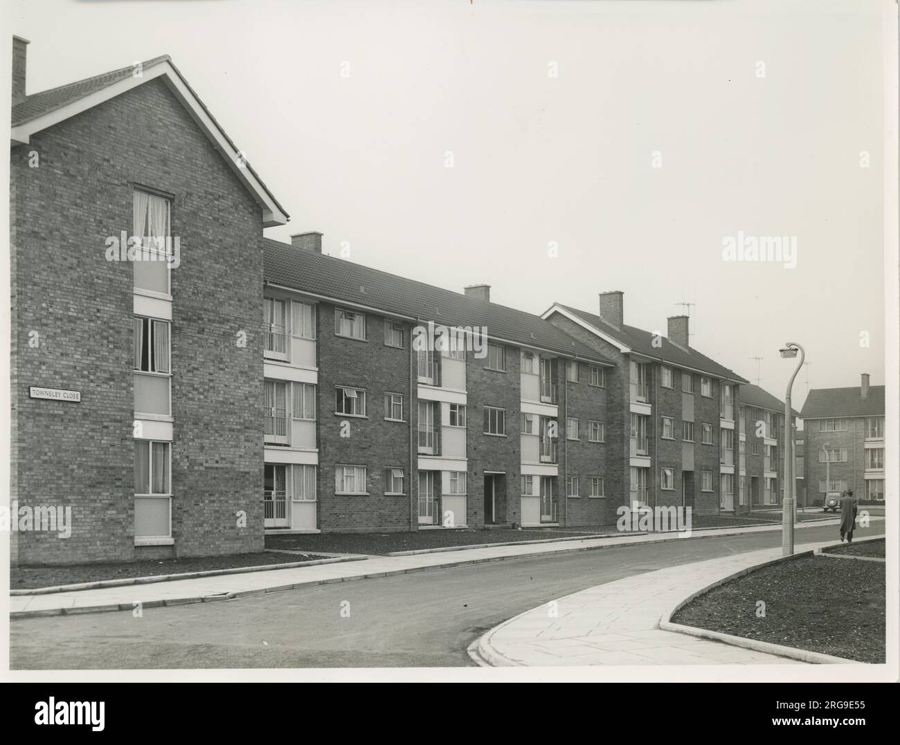 Townsley Close (construit sur le site de l'ancienne rue Newton), Luton, Bedfordshire, Angleterre. Banque D'Images