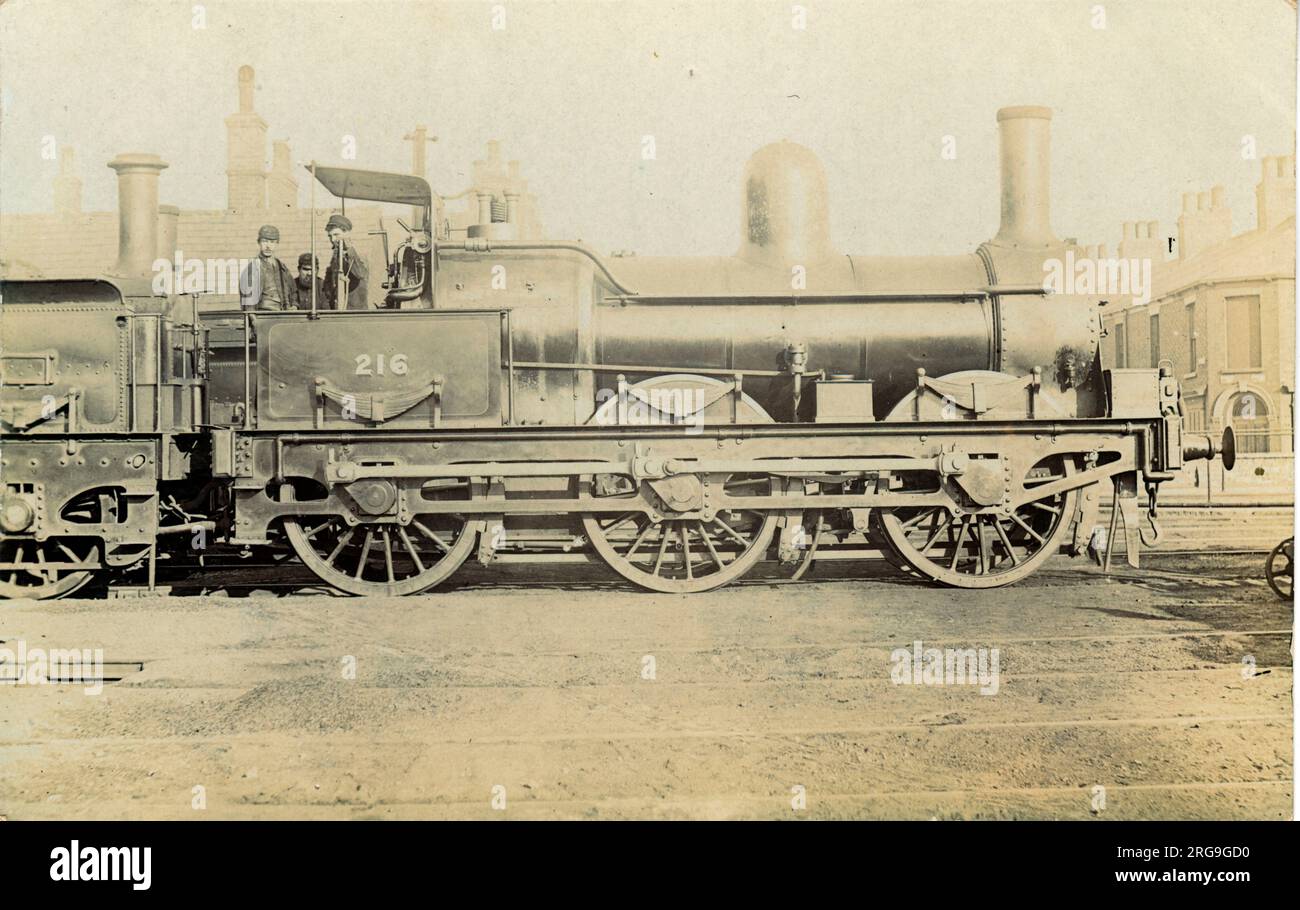 Railway Locomotive No 216 (MS&LR) - (Manchester, Sheffield and Lincolnshire Railway), Angleterre. Banque D'Images
